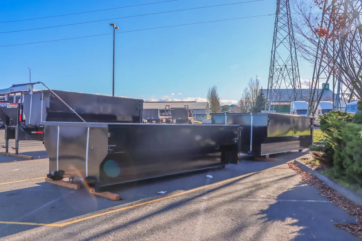 Roll-off dumpster ready for waste disposal at job site for 12 Yard Dumpster Rental in Bridgewater